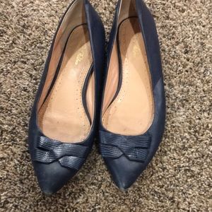 Brooks Brothers Navy Leather Flats